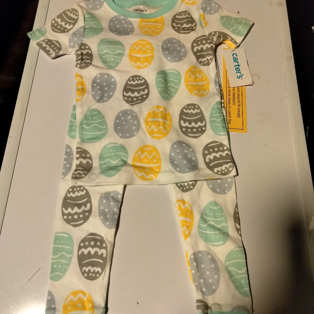 Carter's Baby boy Easter Egg Themed Pajama set.